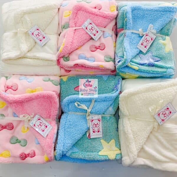 Soft Fleece Star Print Baby Blanket – Warm & Cozy Newborn Swaddle