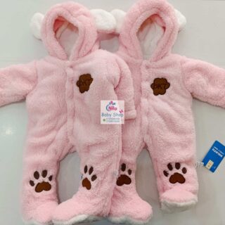 Warm Rompers with a Hood for Baby - Pink