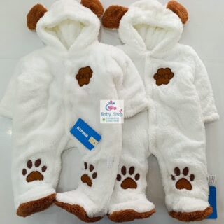 Warm Rompers with a Hood for Baby - White