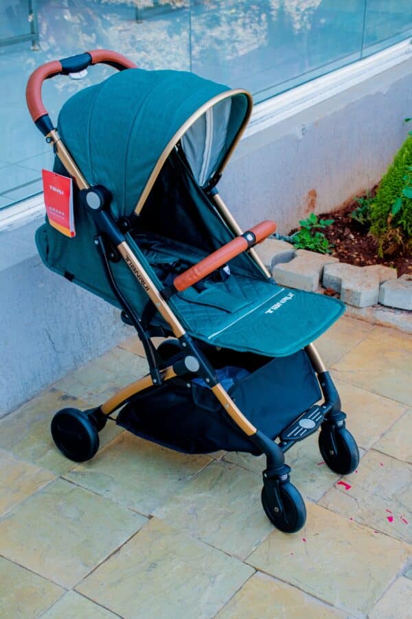 Folding Lightweight Baby Stroller 2 in 1 Aluminum Alloy Silver Tube Stroller - Image 19