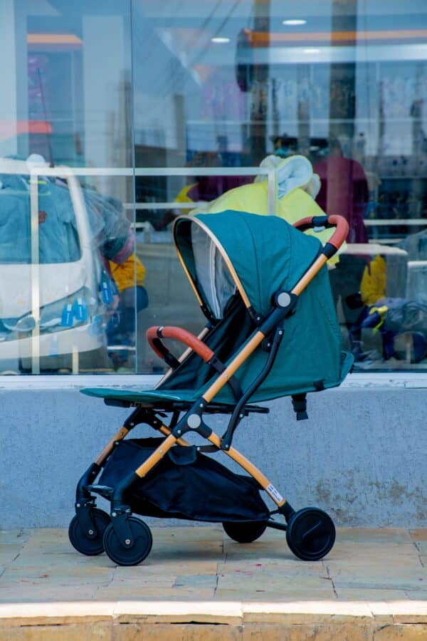 Folding Lightweight Baby Stroller 2 in 1 Aluminum Alloy Silver Tube Stroller - Image 21