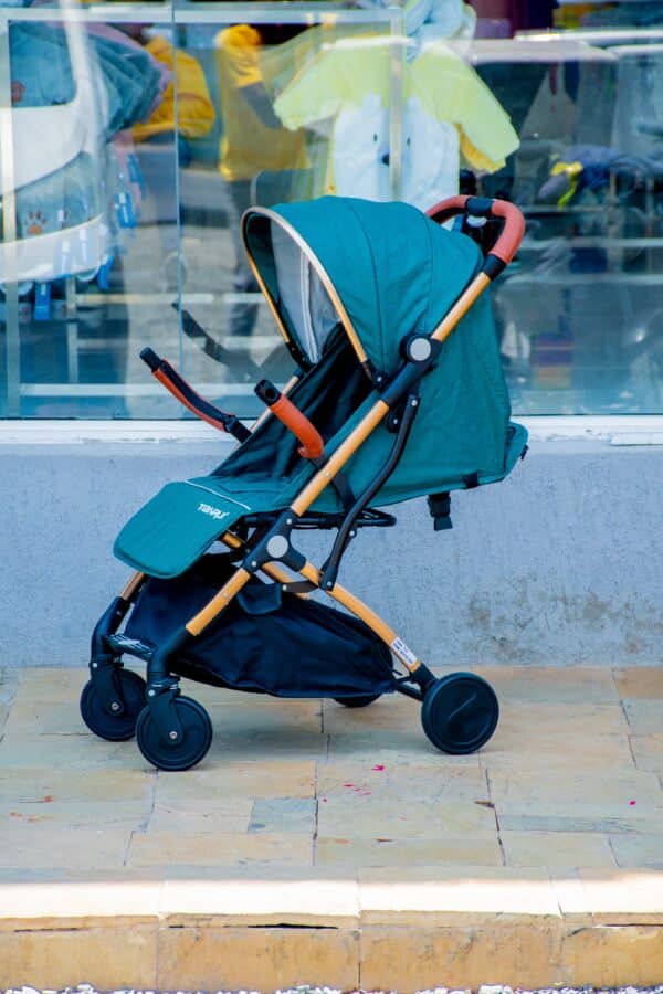 Folding Lightweight Baby Stroller 2 in 1 Aluminum Alloy Silver Tube Stroller - Image 22