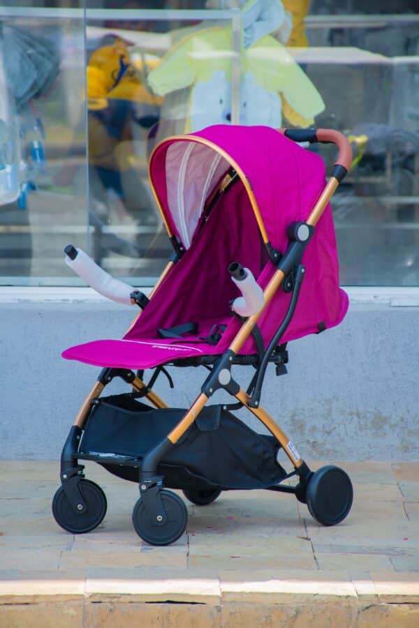 Folding Lightweight Baby Stroller 2 in 1 Aluminum Alloy Silver Tube Stroller - Image 23