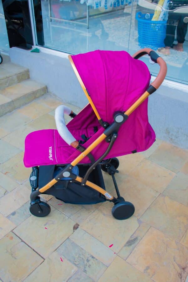 Folding Lightweight Baby Stroller 2 in 1 Aluminum Alloy Silver Tube Stroller - Image 24