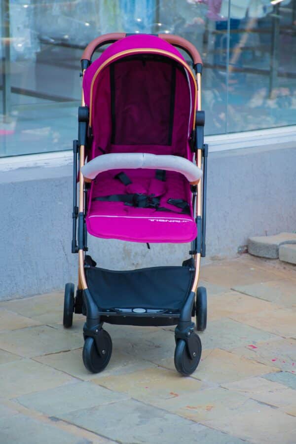 Folding Lightweight Baby Stroller 2 in 1 Aluminum Alloy Silver Tube Stroller - Image 27