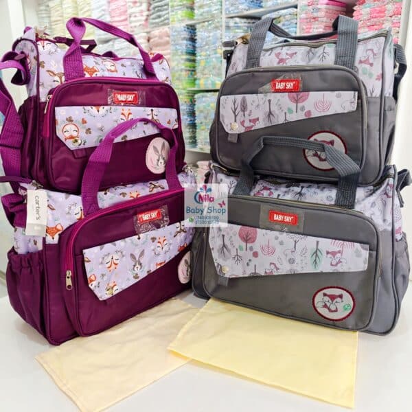 Baby Sky Diaper Bag Set with Changing Mat – Multi-Pocket Baby Travel Bag - Image 15