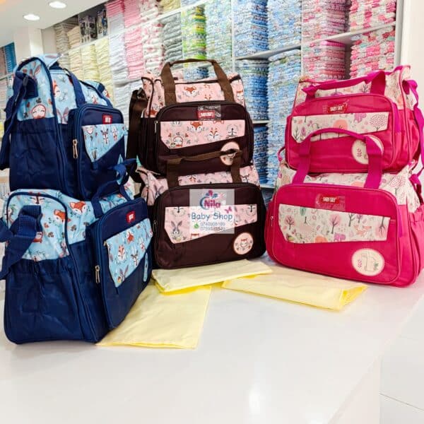 Baby Sky Diaper Bag Set with Changing Mat – Multi-Pocket Baby Travel Bag