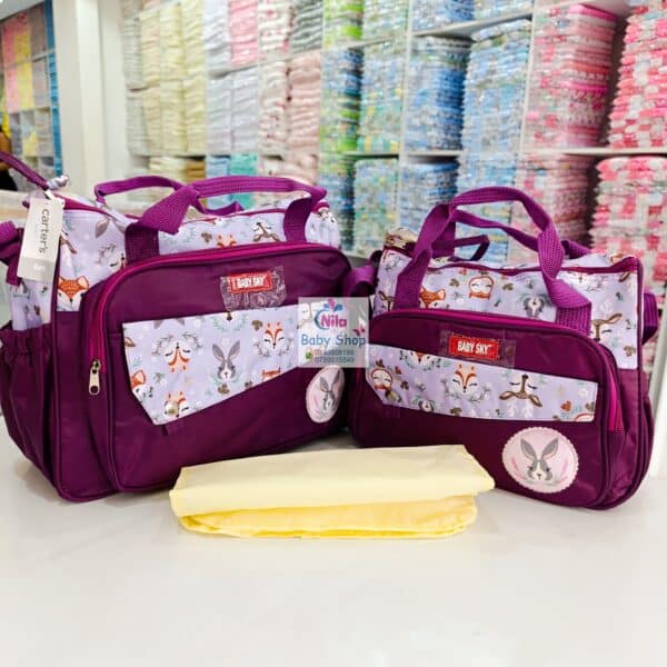Baby Sky Diaper Bag Set with Changing Mat – Multi-Pocket Baby Travel Bag - Image 13