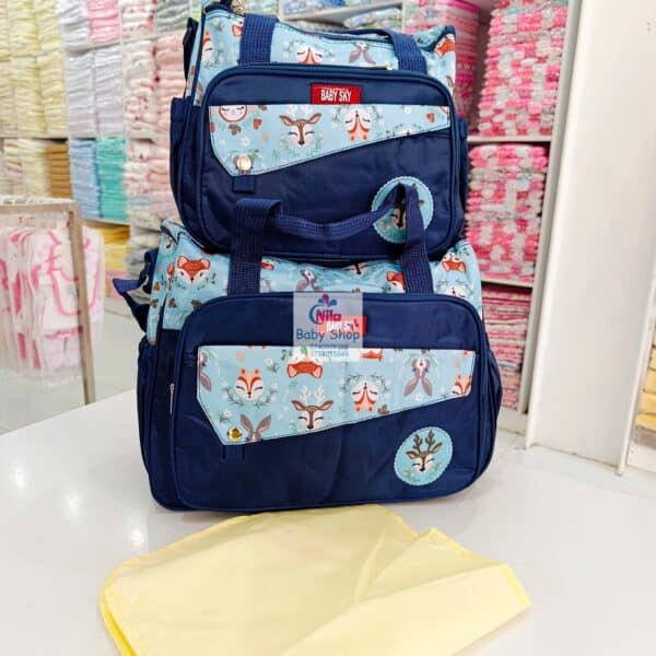 Baby Sky Diaper Bag Set with Changing Mat – Multi-Pocket Baby Travel Bag - Image 10