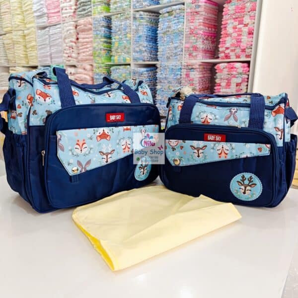 Baby Sky Diaper Bag Set with Changing Mat – Multi-Pocket Baby Travel Bag - Image 9
