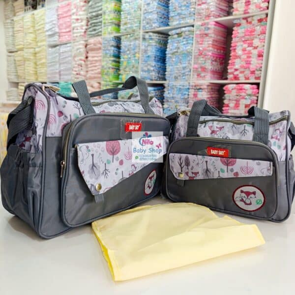 Baby Sky Diaper Bag Set with Changing Mat – Multi-Pocket Baby Travel Bag - Image 8