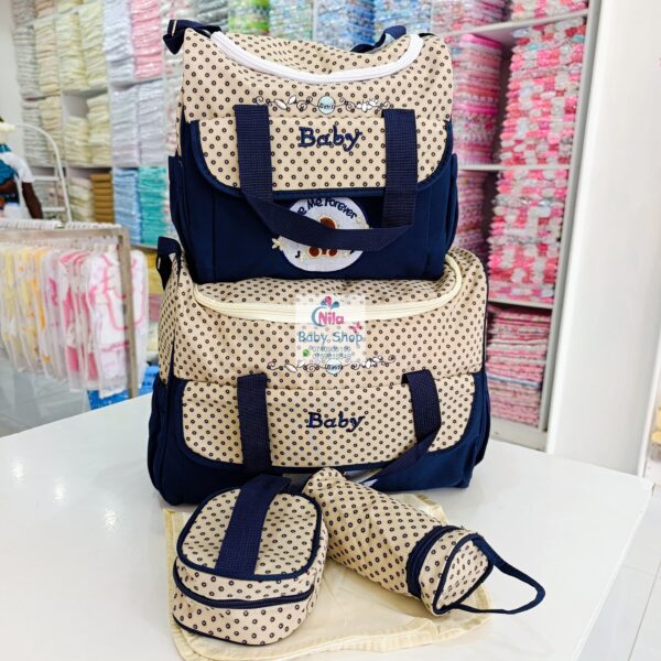 5-in-1 Baby Diaper Bag Set with Bottle Holder & Changing Mat – Large Maternity Organizer - Image 3