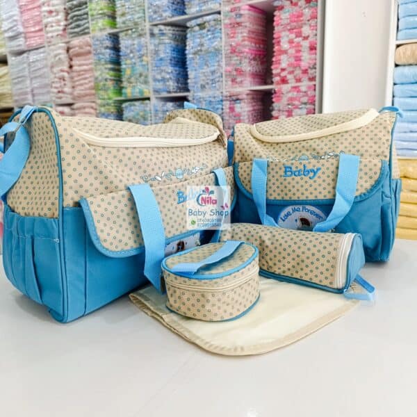 5-in-1 Baby Diaper Bag Set with Bottle Holder & Changing Mat – Large Maternity Organizer - Image 5