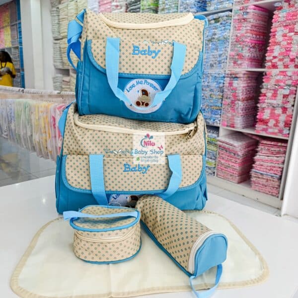 5-in-1 Baby Diaper Bag Set with Bottle Holder & Changing Mat – Large Maternity Organizer - Image 6