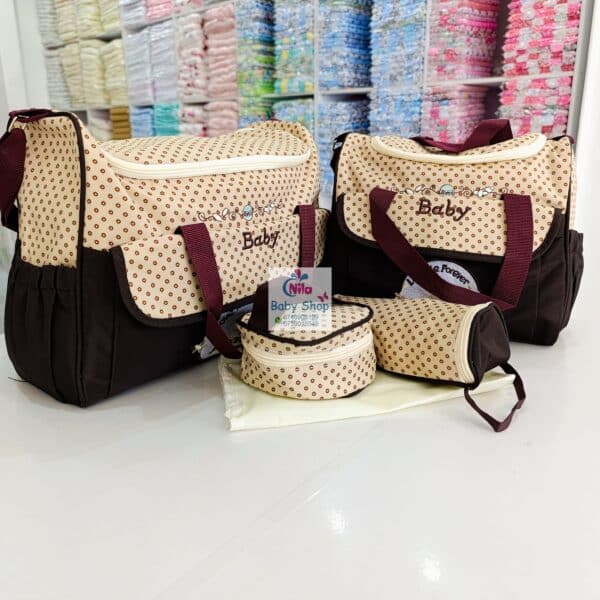 5-in-1 Baby Diaper Bag Set with Bottle Holder & Changing Mat – Large Maternity Organizer - Image 8