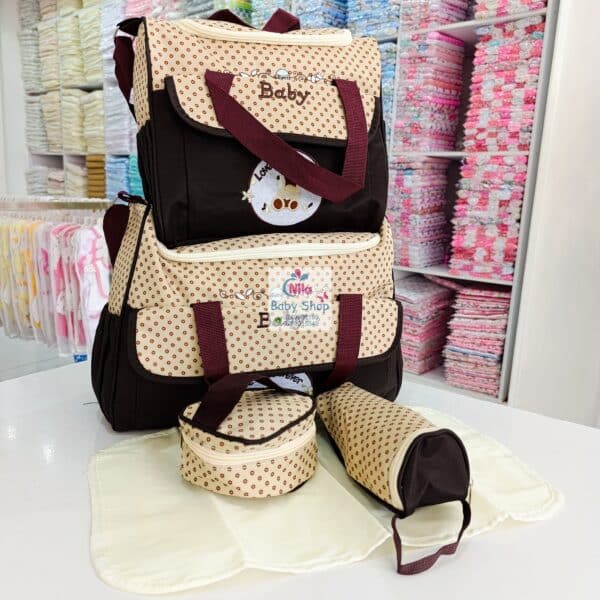 5-in-1 Baby Diaper Bag Set with Bottle Holder & Changing Mat – Large Maternity Organizer - Image 7