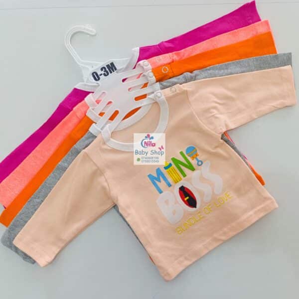 5-Piece Baby Long Sleeve T-Shirt Set – Cute Cartoon Prints for Boys & Girls - Image 2