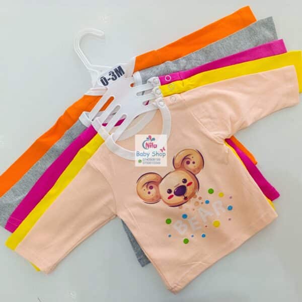 5-Piece Baby Long Sleeve T-Shirt Set – Cute Cartoon Prints for Boys & Girls - Image 7