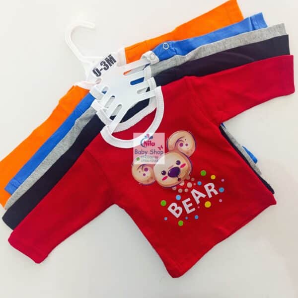 5-Piece Baby Long Sleeve T-Shirt Set – Cute Cartoon Prints for Boys & Girls - Image 5