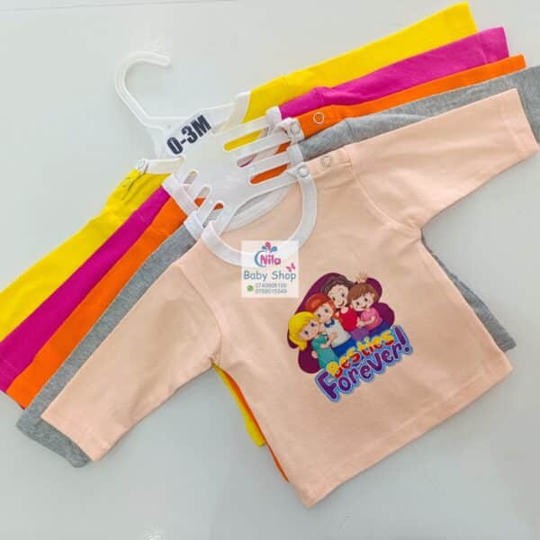 5-Piece Baby Long Sleeve T-Shirt Set – Cute Cartoon Prints for Boys & Girls - Image 3