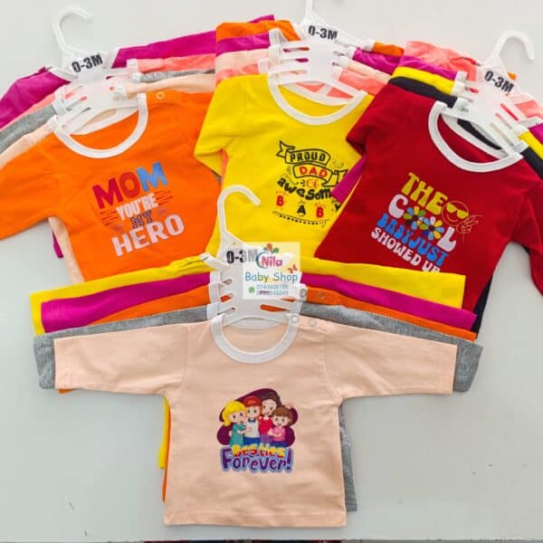 5-Piece Baby Long Sleeve T-Shirt Set – Cute Cartoon Prints for Boys & Girls - Image 8