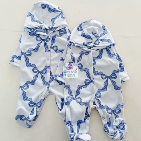 Baby Fleece Hooded Sleepsuit – Soft Footed Romper for Newborns & Infants - Image 3