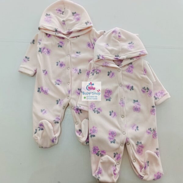 Baby Fleece Hooded Sleepsuit – Soft Footed Romper for Newborns & Infants - Image 4