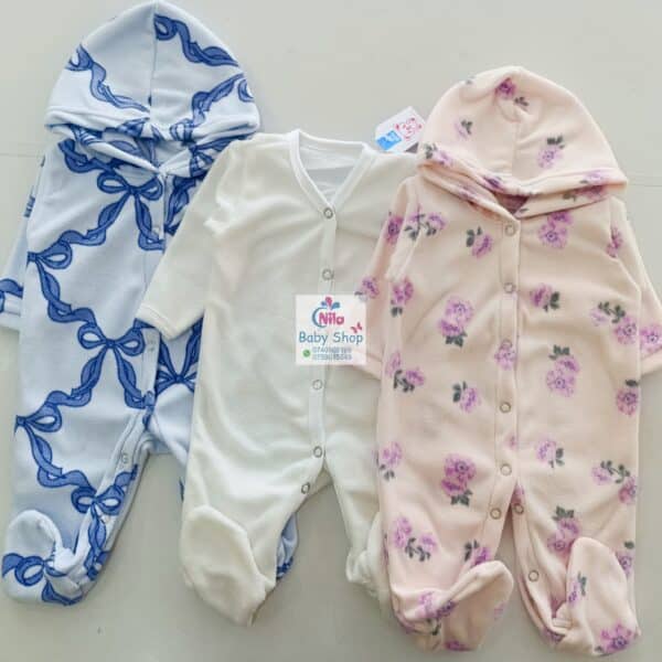 Baby Fleece Hooded Sleepsuit – Soft Footed Romper for Newborns & Infants - Image 5