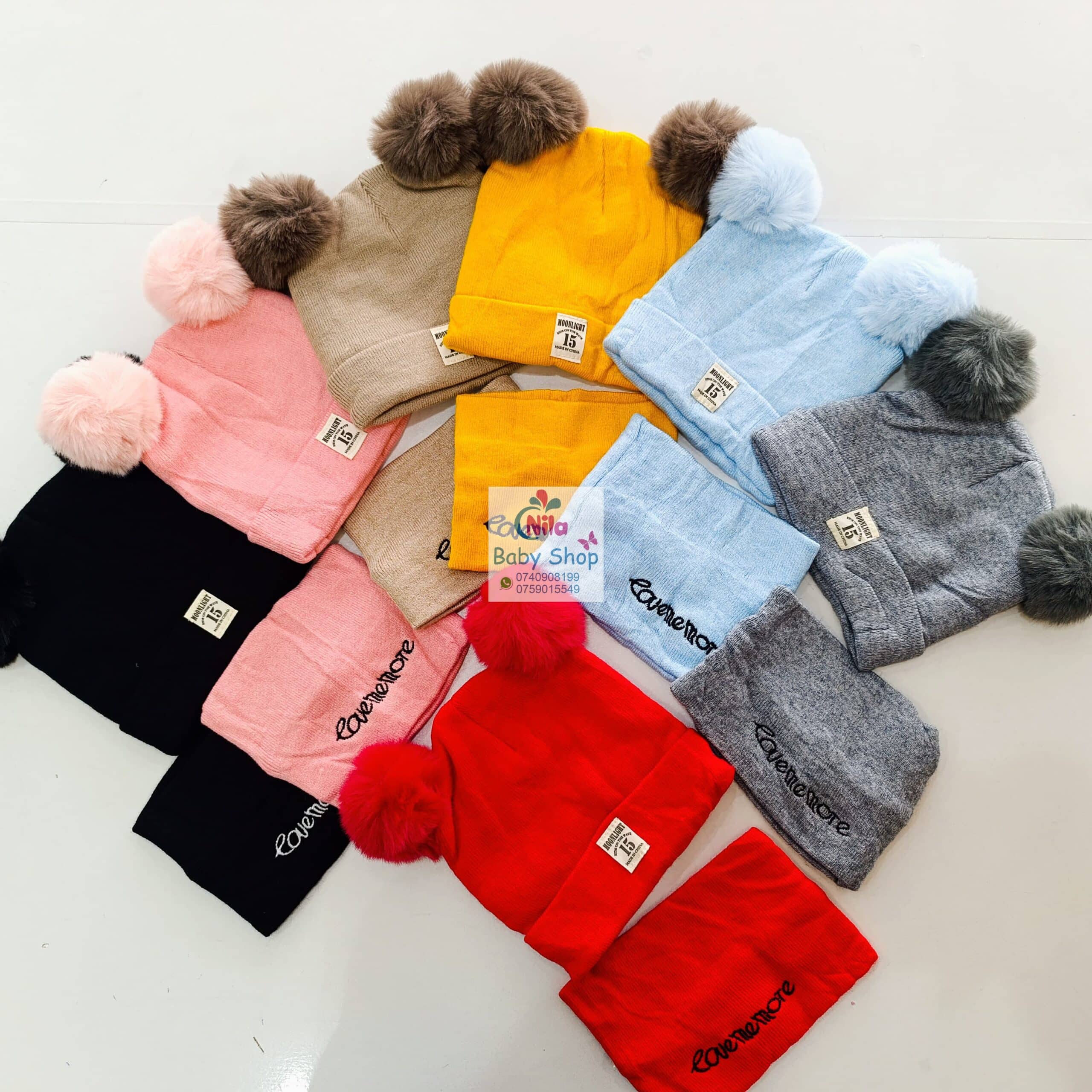 2pc Set Baby Hat and Scarf