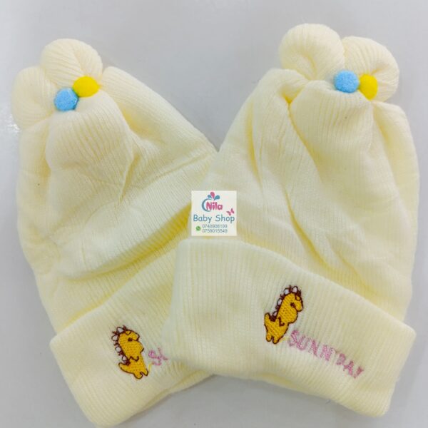 Trendy Comfortable Breathable Knitted Baby Caps - Image 3