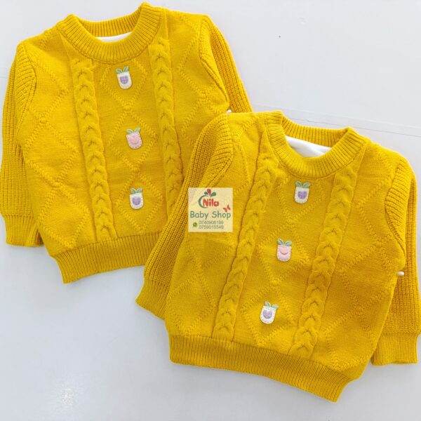 New Baby Girls Sweater Elegant Knitted Full Sleeve Cardigan - Image 2