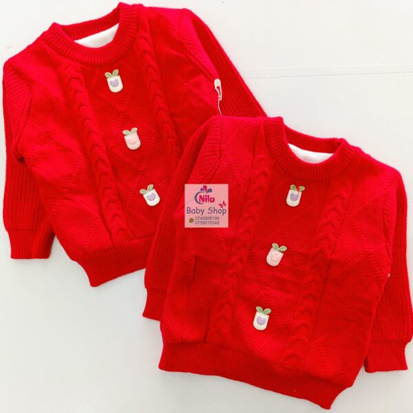 New Baby Girls Sweater Elegant Knitted Full Sleeve Cardigan - Image 3