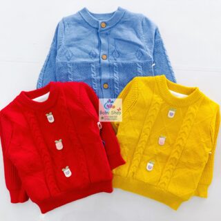 New Baby Girls Sweater Elegant Knitted Full Sleeve Cardigan