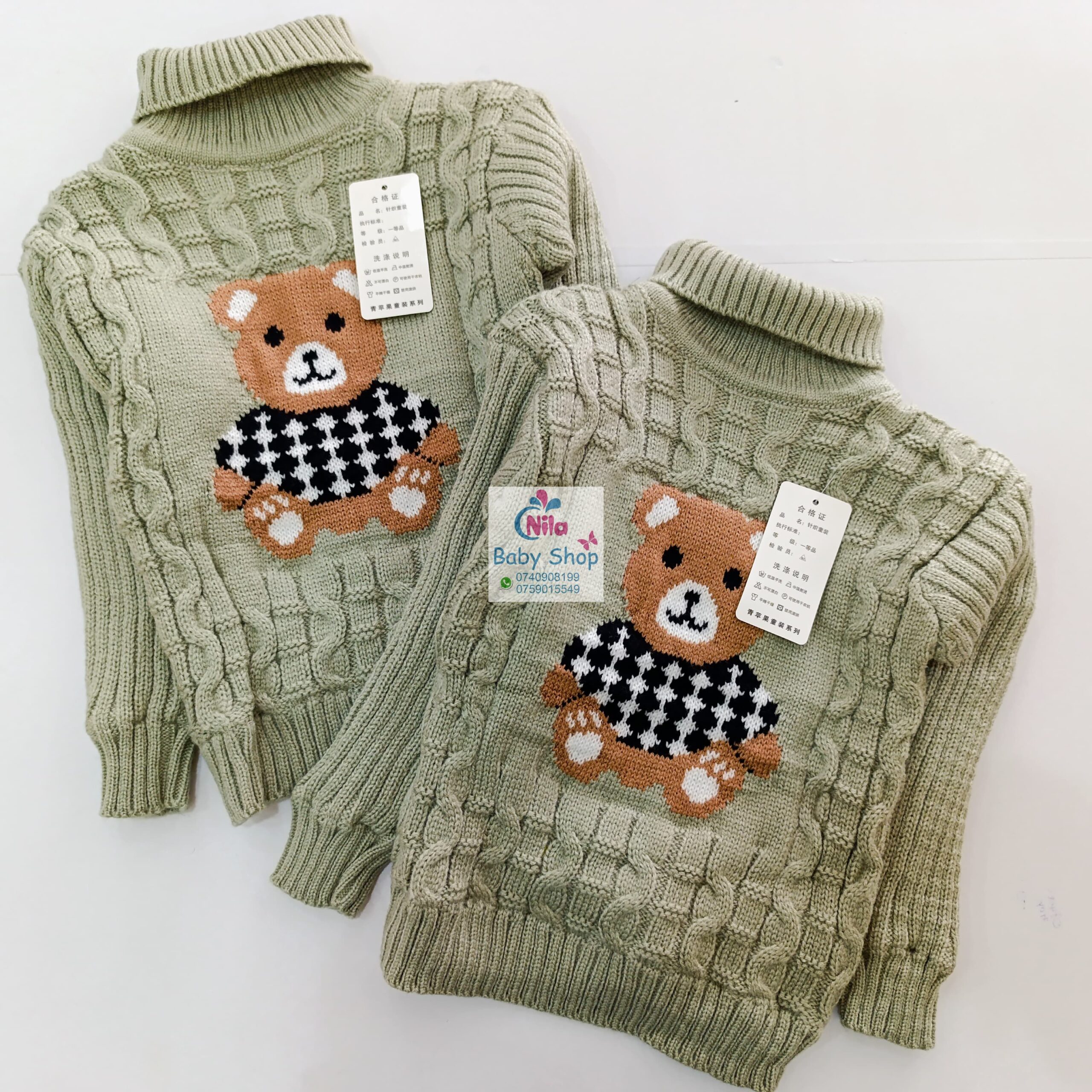 Warm Turtleneck Newborn Unisex Baby Sweater - Image 4