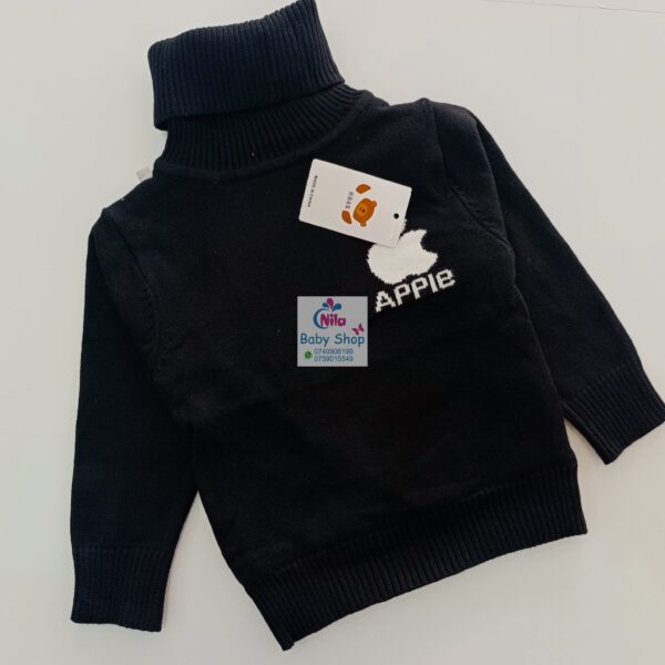 Baby Turtleneck Knit Sweater – Warm Cotton Pullover with Cute Embroidery - Image 2