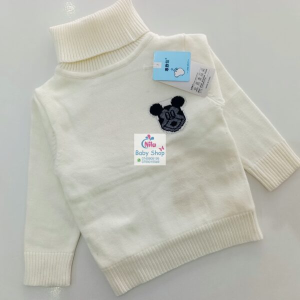 Baby Turtleneck Knit Sweater – Warm Cotton Pullover with Cute Embroidery - Image 3