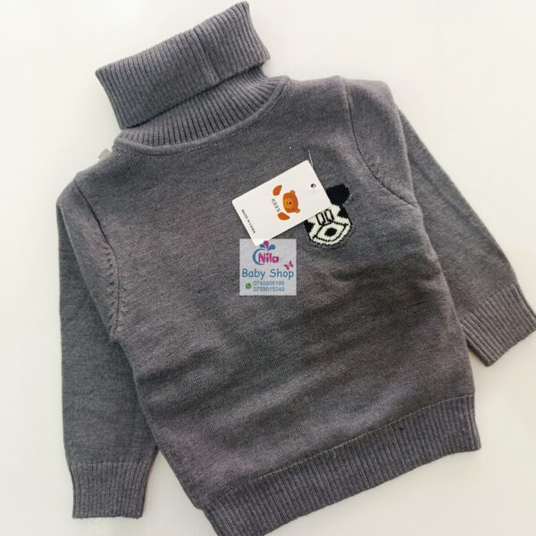 Baby Turtleneck Knit Sweater – Warm Cotton Pullover with Cute Embroidery - Image 4