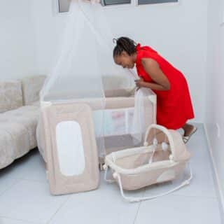 3-in-1 Baby Playpen Set with Bassinet, Rocker, Diaper Changer & Mosquito Net – Portable Foldable Baby Bed