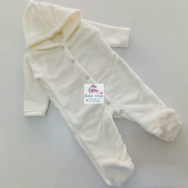 Soft Fleece Baby Hooded Romper – Warm Plush Jumpsuit for Newborns & Infants - Image 2
