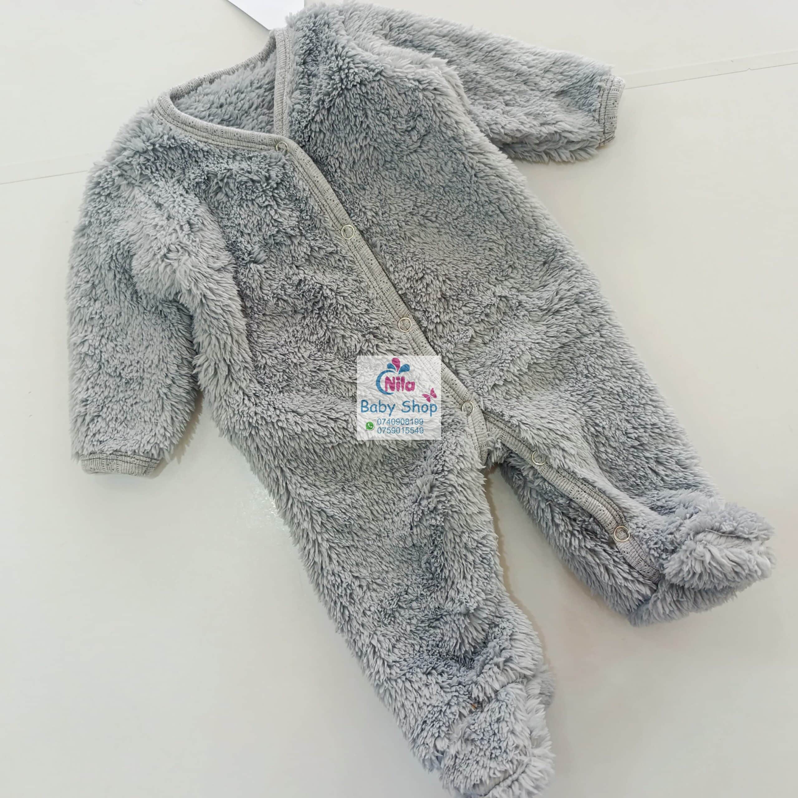 Soft Fleece Baby Hooded Romper – Warm Plush Jumpsuit for Newborns & Infants - Image 3
