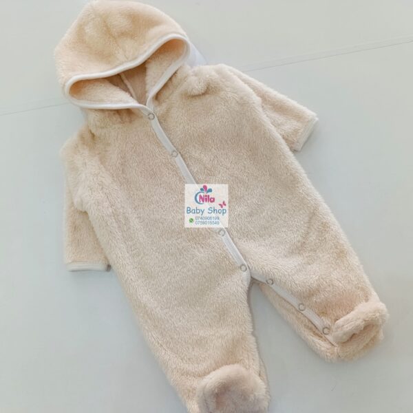 Soft Fleece Baby Hooded Romper – Warm Plush Jumpsuit for Newborns & Infants - Image 4