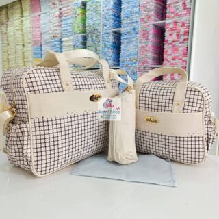 Chicco Baby Diaper Bag Set – Stylish Maternity Travel Bag with Bottle Holder - Cream