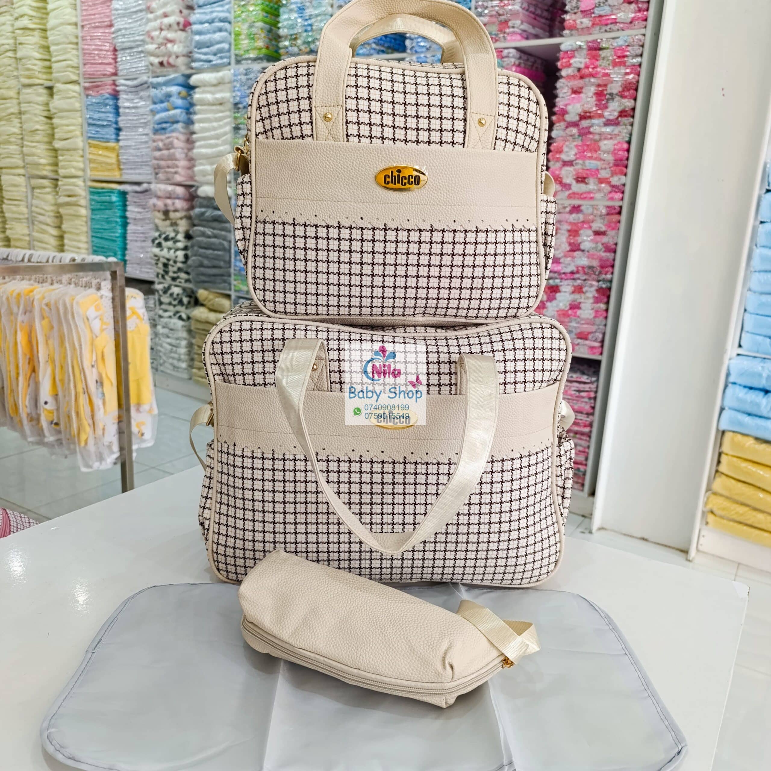 Chicco Baby Diaper Bag Set – Stylish Maternity Travel Bag with Bottle Holder - Image 6