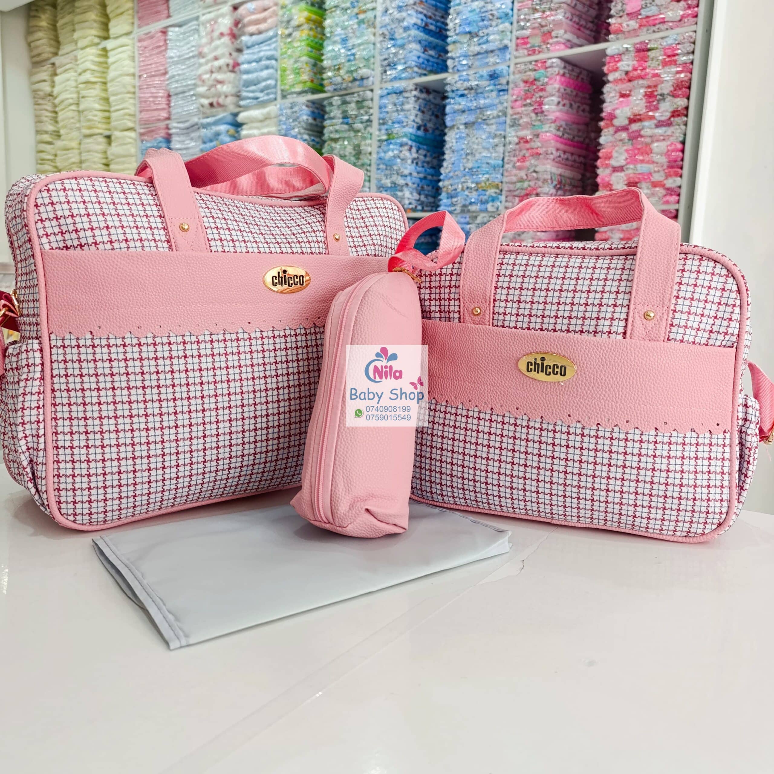 Chicco Baby Diaper Bag Set – Stylish Maternity Travel Bag with Bottle Holder - Image 7