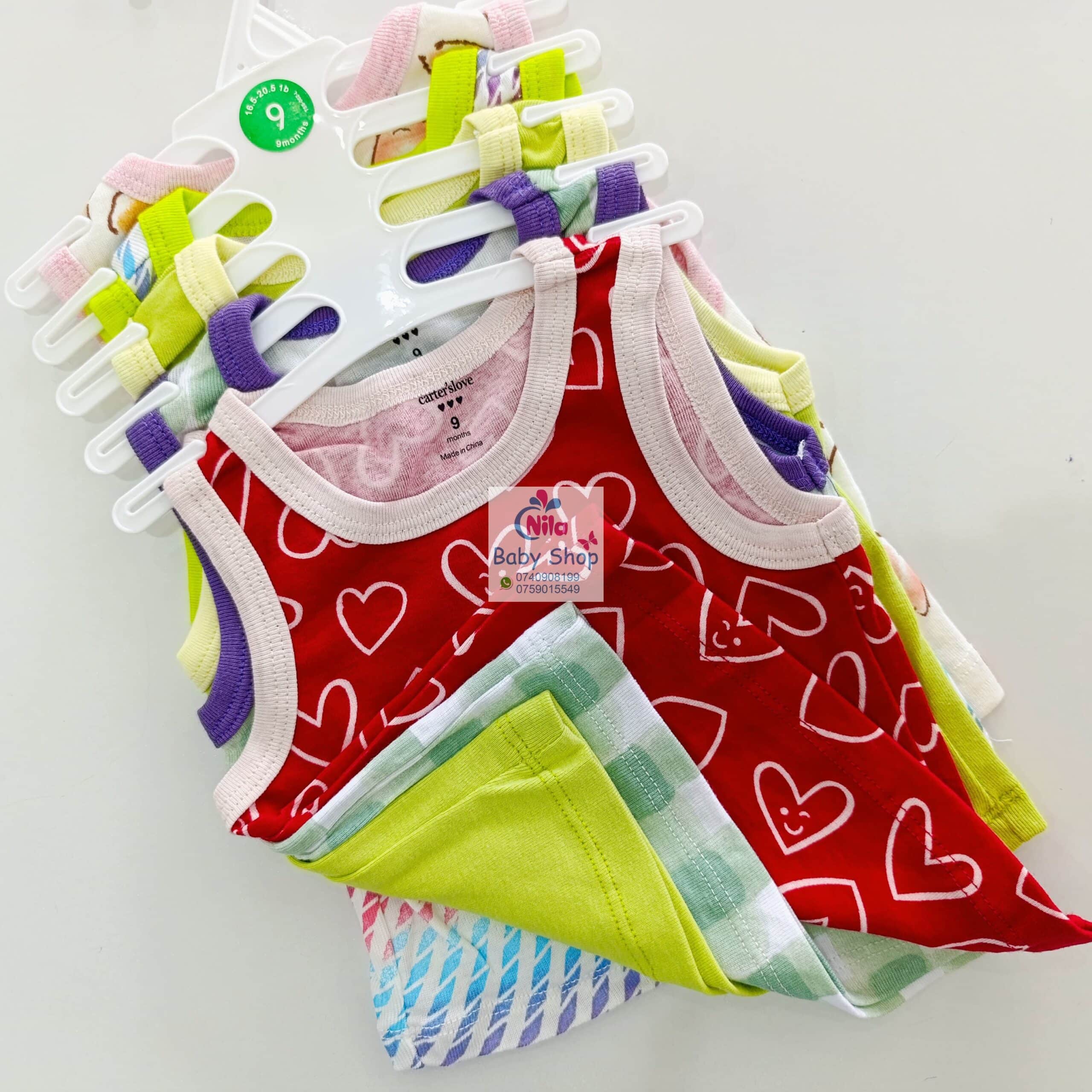 Carter’s Unisex Baby Cotton Sleeveless Vest Set – 5-Pack Printed Singlets - Image 7