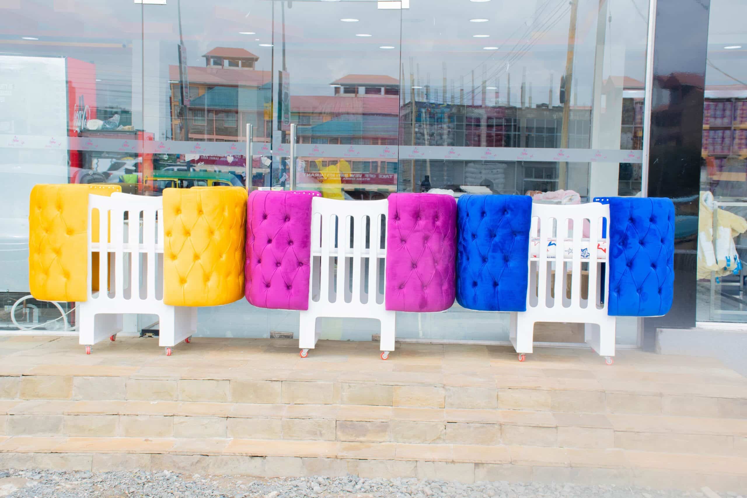 Elegant Designer Baby Cot with Satin-Cushioned Panels and Canopy Drape - Image 12