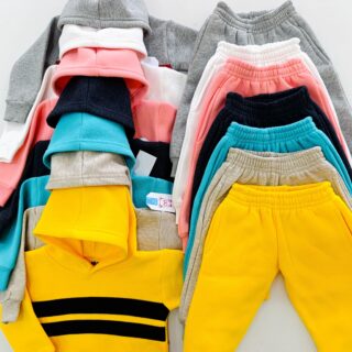 Kids Fleece Tracksuit Set with Hoodie – Warm Jogger Outfit for Boys & Girls