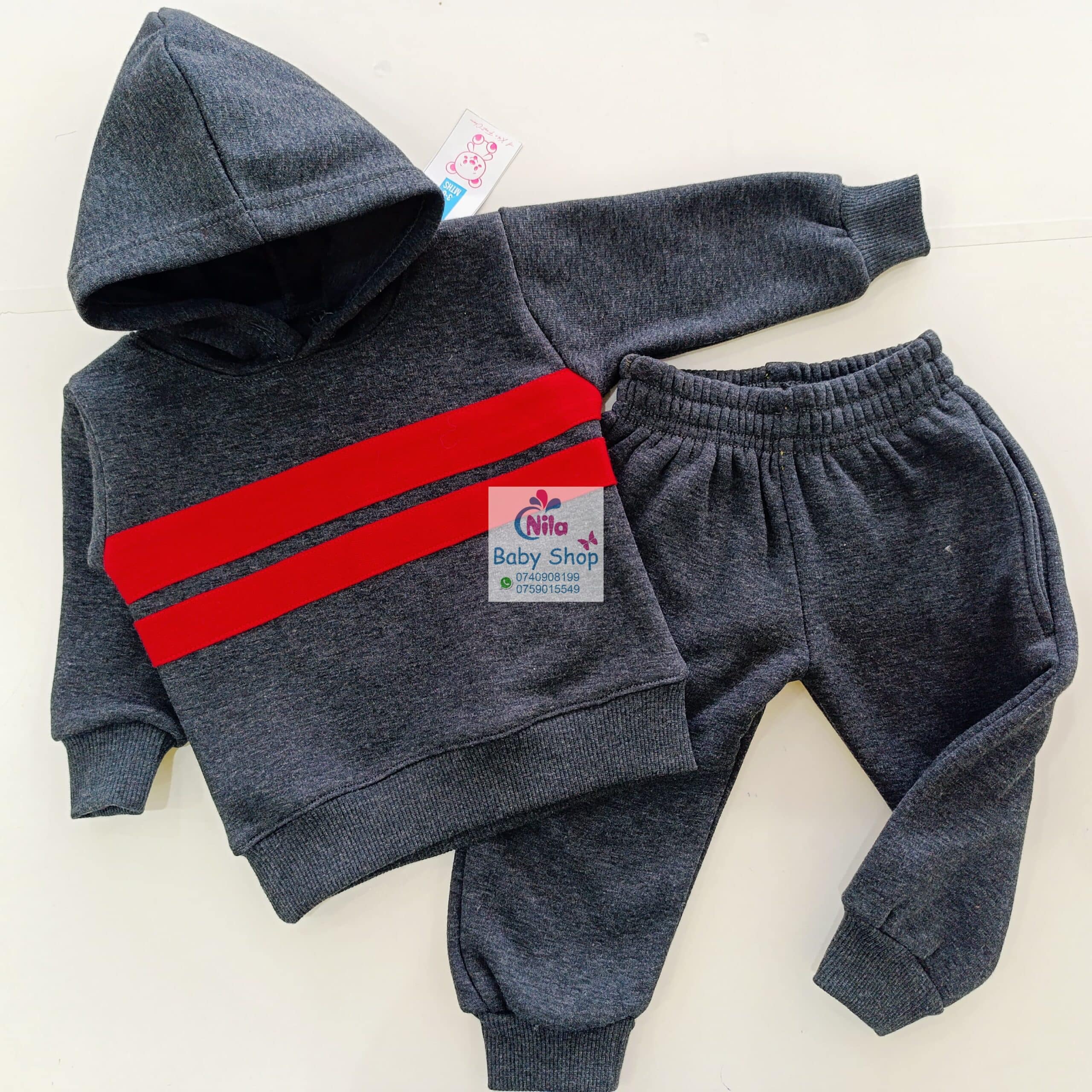 Kids Fleece Tracksuit Set with Hoodie – Warm Jogger Outfit for Boys & Girls - Image 5