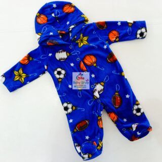 Baby Fleece Hooded Sleepsuit – Soft Footed Romper for Newborns & Infants