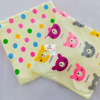 Infant Cotton Cartoon Animal Print Bath Towel - Yellow
